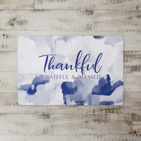 Thankful Grateful Blessed Floor Mat {3}