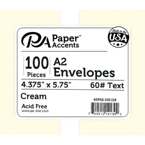 PA Paper&trade; Accents Envelopes, 4.38" x 5.75" White {2}