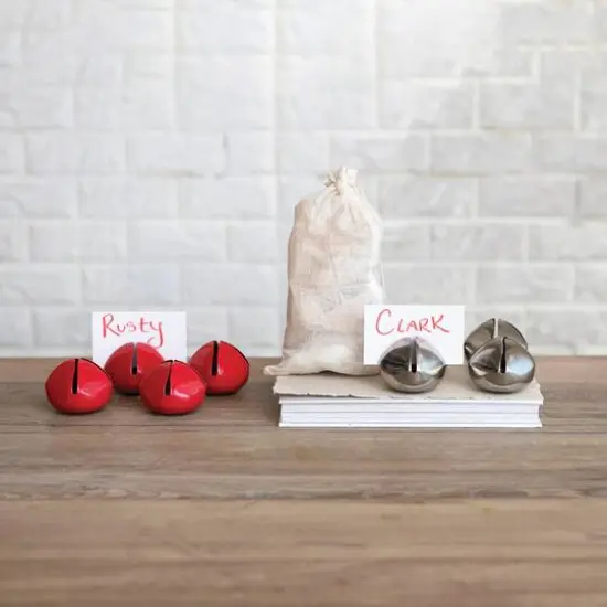 Hello Honey&reg; Red Metal Bell Place Card & Photo Holder Set {3}