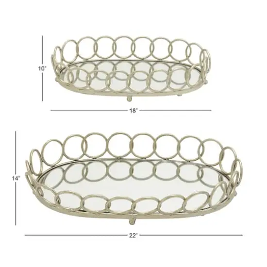 Silver Glam Tray Set {8}