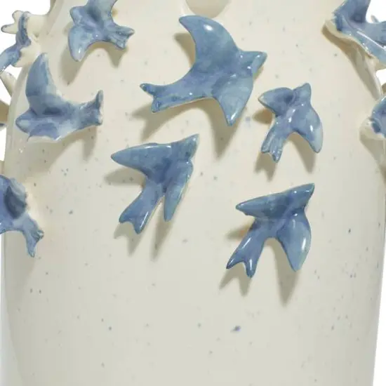 White Ceramic Coastal Vase, 18" x 11" x 11" {8}