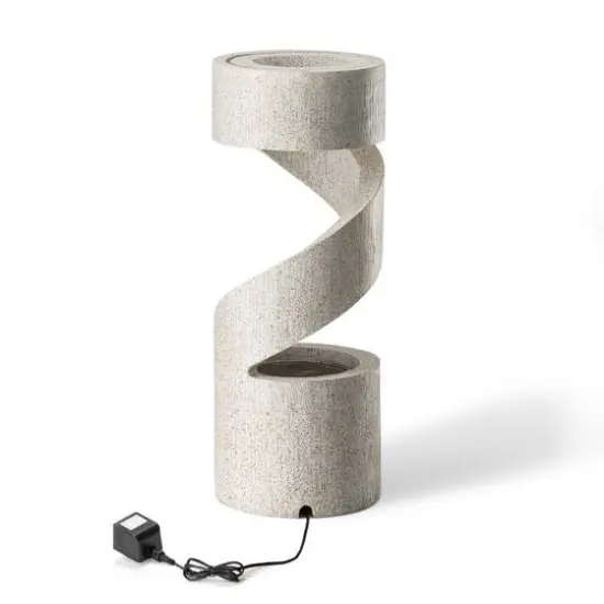 Glitzhome&reg; 31" Curving Shaped Outdoor Fountain with LED Light {7}