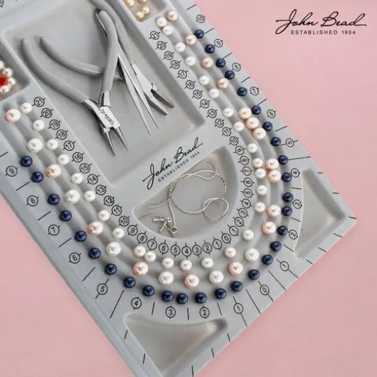 John Bead 12" x 9" Gray Plastic Designer Bead Board {3}