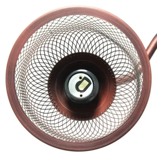 Lalia Home 5ft. Red Bronze Vintage Arched Floor Lamp with Iron Mesh Shade {7}