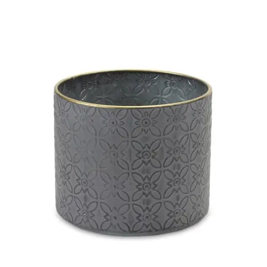 Ornate Geometric Metal Planters Set {5}