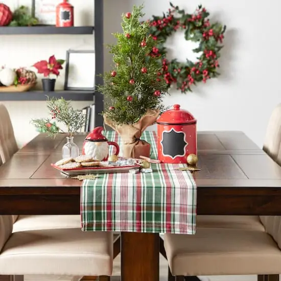 DII&reg; 72" Yuletide Plaid Table Runner {6}