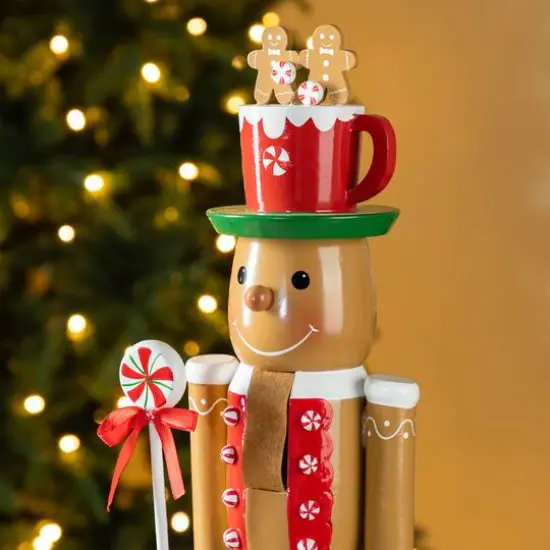 Glitzhome&reg; 24"H Wooden Christmas Gingerbread Man Nutcracker {4}