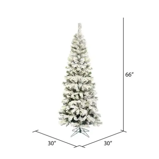 5.5ft. Unlit Flocked Pacific Pine Artificial Christmas Tree {5}