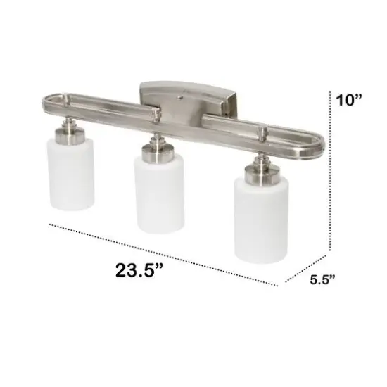 Lalia Home Essentix 23" 3-Light Vanity Fixture Brushed Nickel {4}
