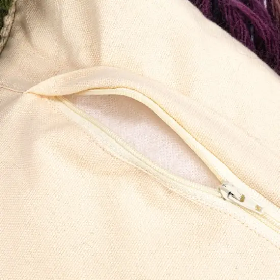 Hello Honey&reg; 20" Multicolored Woven Wool Shag Pillow {7}