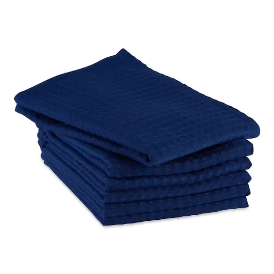 DII&reg; Blue Recycled Cotton Waffle Dish Towels, 6ct. {4}