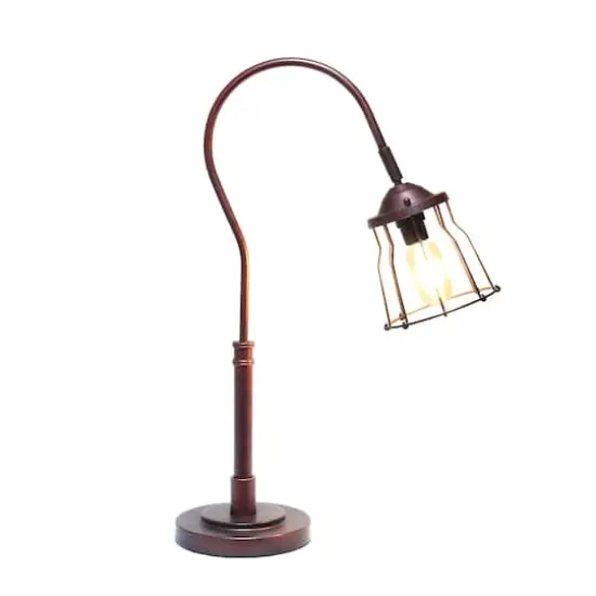 Lalia Home 25" Red Bronze Rustic Caged Shade Table Lamp {3}