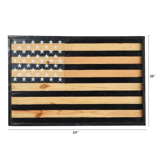 36" Dark Wood American Flag Wall D&eacute;cor {5}