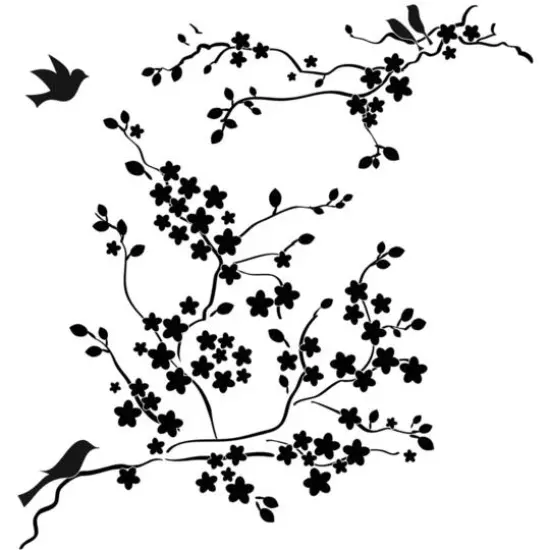 The Crafter's Workshop Cherry Blossom Stencil, 6'' x 6'' {1}