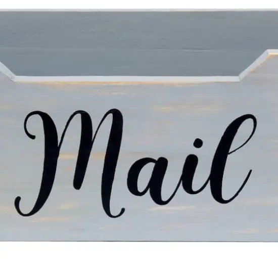 Elegant Designs Decorative Script Word Mail Organizer Box Gray Wash {8}