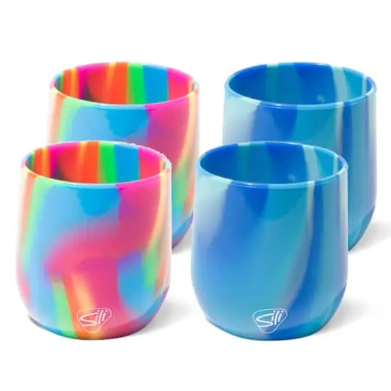 Silipint&reg; 12oz. Hippie Hops & Arctic Sky Silicone Stemless Wine Glasses, 4ct. {1}
