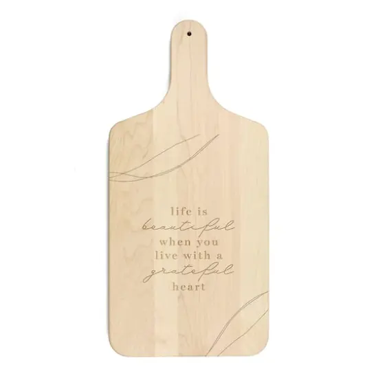 17" Grateful Heart Boho Maple Paddle Cutting Board {1}