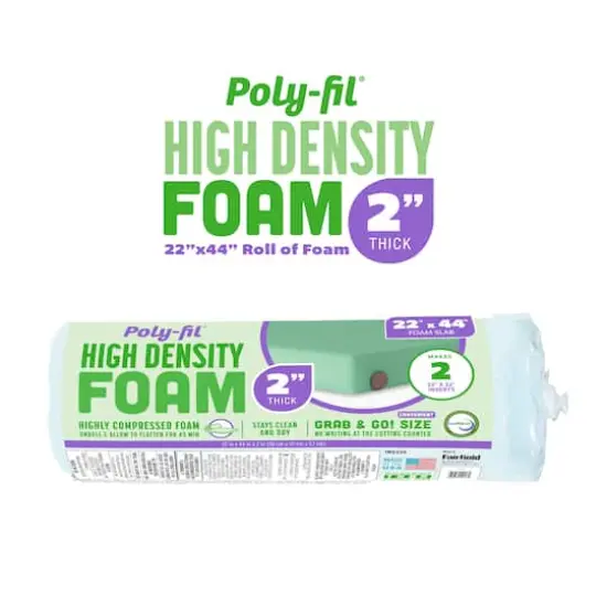 Poly-Fil&reg; 2" High Density Foam, 22" x 44" {1}