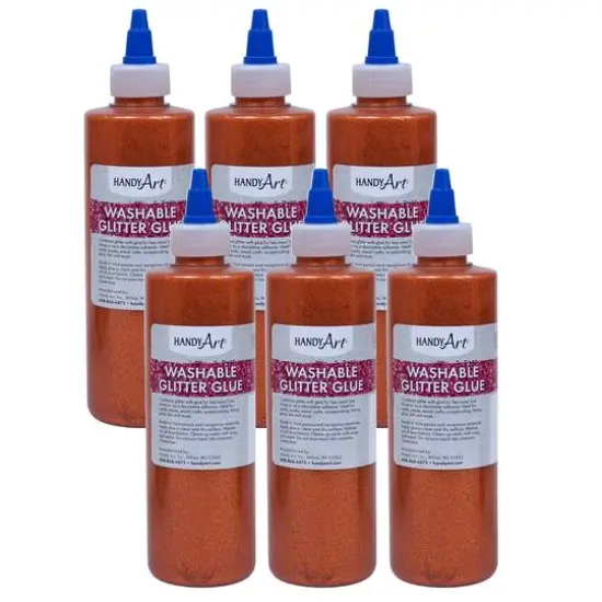 Handy Art&reg; 8oz. Washable Glitter Glue, 6ct. Red {2}