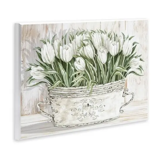 Stupell Industries Fresh White Tulip Flowers Vintage Wall Plaque Art {4}