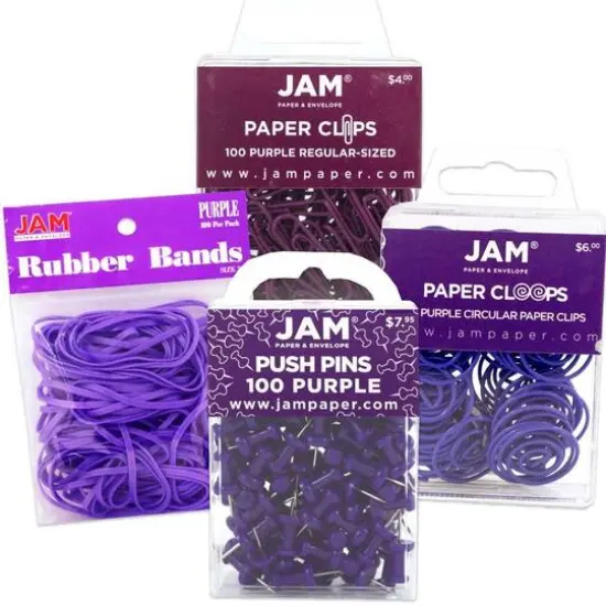 JAM Paper Desk Essentials Office Supply Kit Purple {1}