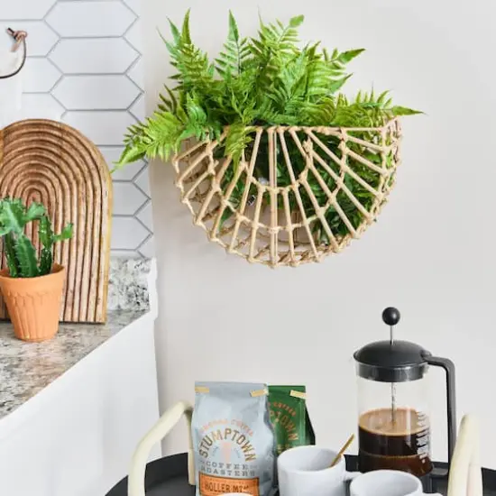 Hello Honey&reg; Natural Mesa Woven Cane Wall Pocket {3}