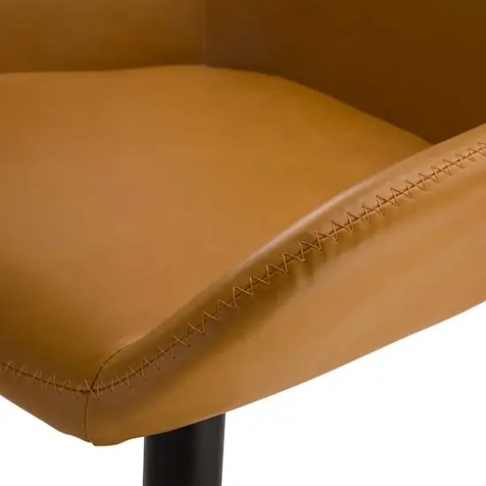 Glitzhome&reg; Mid-Century Leatherette Gaslift Adjustable Swivel Bar Stool Set Yellow {7}