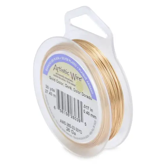 Artistic Wire&reg; 26 Gauge Silver Plated Gold Colored Copper Wire {1}
