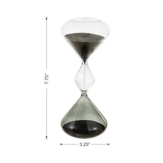 Glitzhome&reg; 7.75" Tri-Layer Two-Tone Color Hourglasses with Black Sand, 2ct. {5}