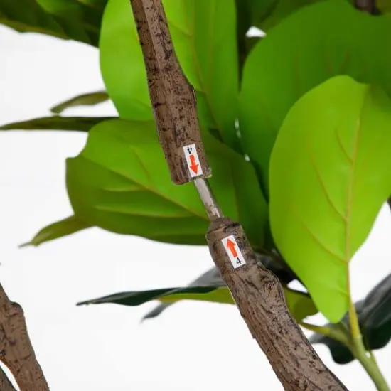 6ft. Artificial Grand Fiddle Leaf Tree in White Decorative Planter {7}