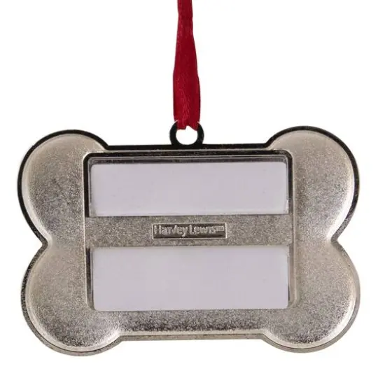 Red & Silver-Plated Best Dog Bone Frame Ornament with European Crystals {5}