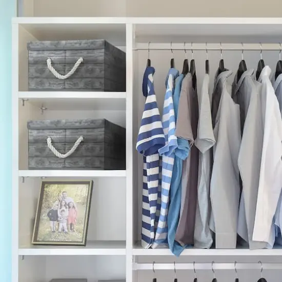 Sorbus 16.5" Rustic Wood Pattern Storage Box, 2ct. Gray Wood {3}