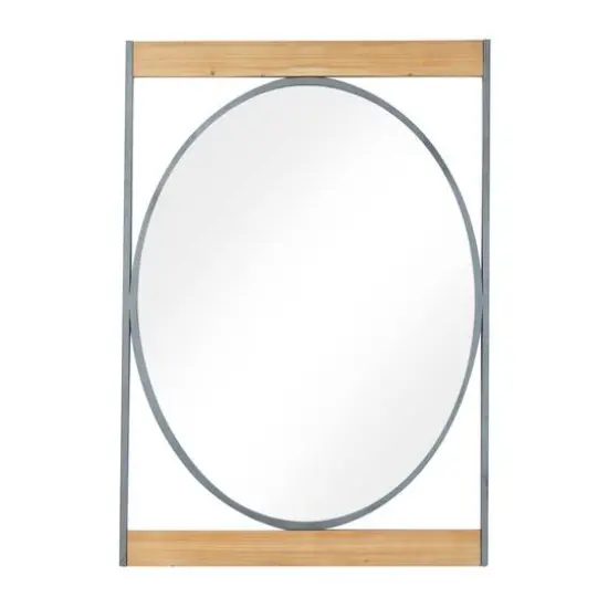 Brown Iron Industrial Wall Mirror, 40" x 28" x 2" {1}