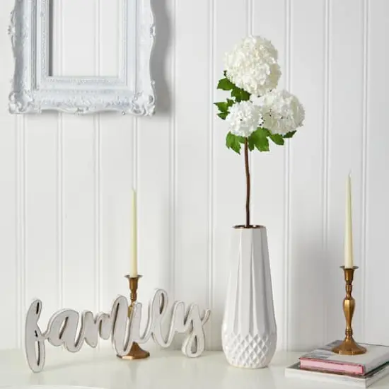 White Snowball Hydrangea Artificial Flower Stem, 2ct. {4}