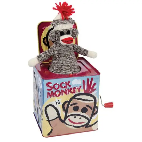 Schylling Sock Monkey Jack In The Box {1}