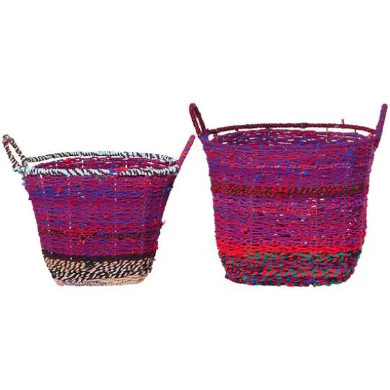 CosmoLiving by Cosmopolitan Multicolor Cotton Bohemian Storage Basket Set {6}