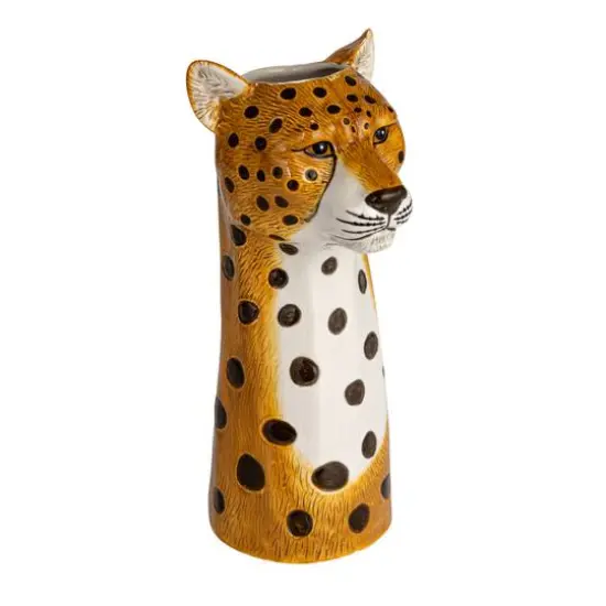 Hello Honey&reg; 11" Multicolor Hand-Painted Decorative Stoneware Cheetah Vase {1}