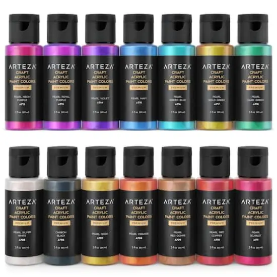 Arteza&reg; 14 Color Pearlized Acrylic Paint Set {3}