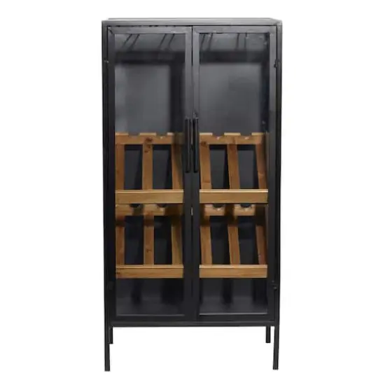 40'' Black Wood Contemporary Standing Wine Rack {3}