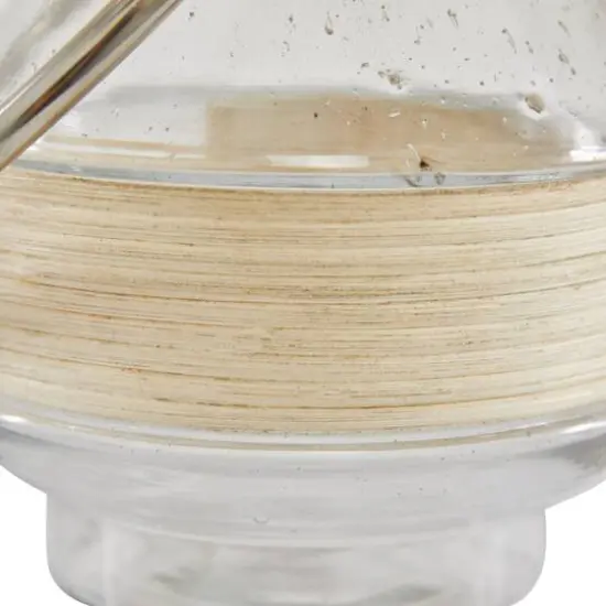 Clear Glass Country Cottage Candle Holder Lantern, 8" x 6" x 7" {5}