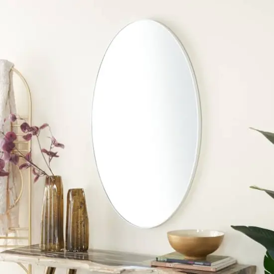 White Contemporary Wall Mirror, 24" x 1" x 40" {7}