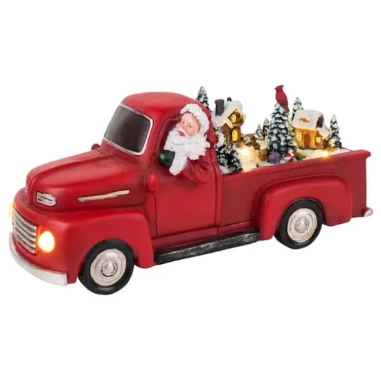 10.5" Animated Red Truck with Christmas Scene {1}