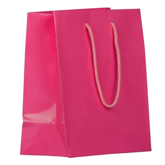 JAM Paper Medium Glossy Gift Bags, 6ct. Hot Pink {1}