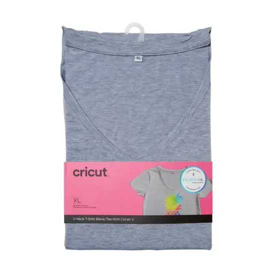 Cricut&reg; Gray Women's Fitted V-Neck T-Shirt Blank {1}