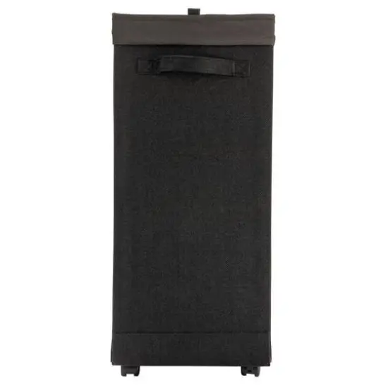 Household Essentials Narrow Collapsible Laundry Hamper with Liner & Lid Black {11}