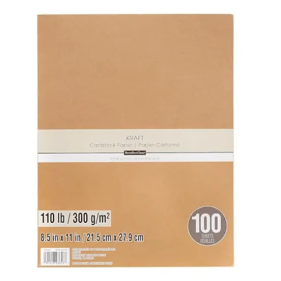 Kraft 8.5" x 11" Cardstock Paper by Recollections&trade;, 100 Sheets {4}
