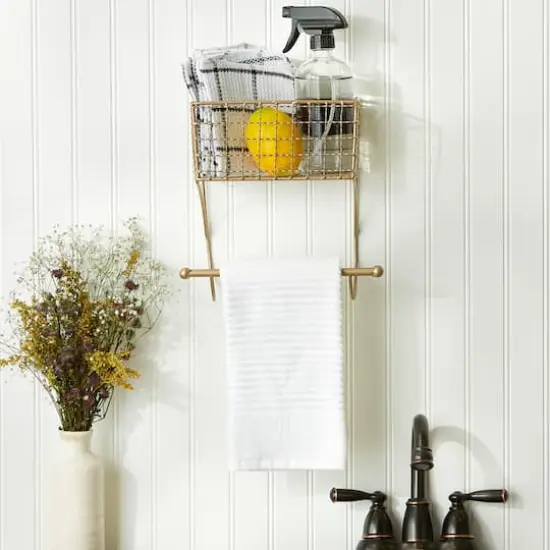DII&reg; Small Farmhouse Towel Rack Gold {5}