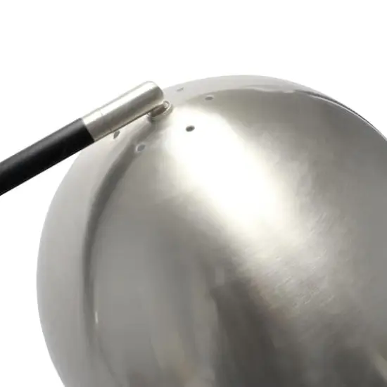 Lalia Home Black Matte Swivel Floor Lamp with Inner White Dome Shade Brushed Nickel {9}