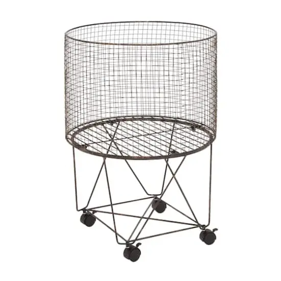 Bronze Farmhouse Metal Storage Cart {1}