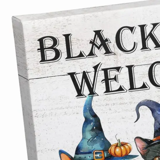 Black Cats Welcome 16" x 20" Canvas Wall Art {6}